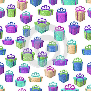 Gift Boxes, Seamless Background