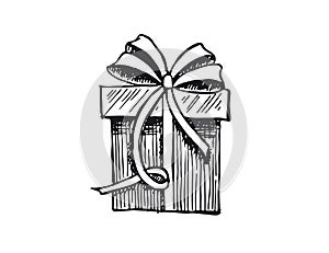 Gift boxes set. Hand drawn illustrations.