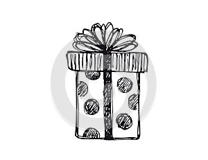 Gift boxes set. Hand drawn illustrations.