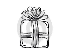 Gift boxes set. Hand drawn illustrations.