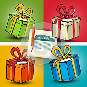 Gift Boxes Set. Vector Present Box on Backgrounds