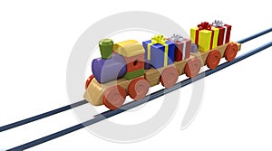 Gift Boxes on Toy Train
