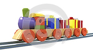 Gift Boxes on Toy Train
