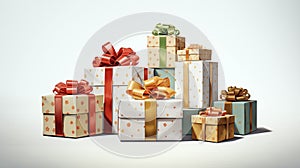 Gift boxes on white background