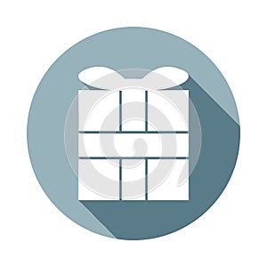 gift boxicon in Flat long shadow. One of web collection icon can be used for UI/UX