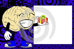 Gift brain cartoon pictureframe background