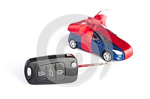 Gift car concept with red Bow