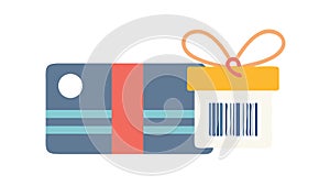 Gift Card with Barcode, Digital Present, vector design Generative AI