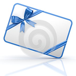 Gift Card with Blue Gift Bow