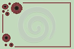 Gift card in color with flowers decoration