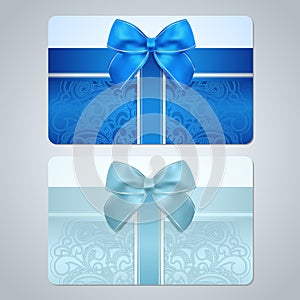 Gift card / Discount card. Scroll pattern, Bow