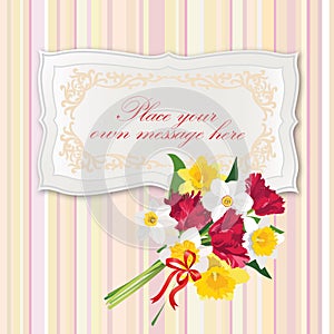 Gift card with Flower bouquet.