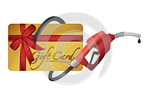 Gift card with a gas pump nozzle