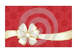 Gift Card With Golden Ribbon And A Bow photo