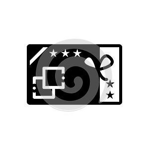 Black solid icon for Gift card, voucher and present