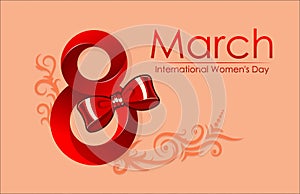 Gift card for March 8th. Greeting card for International Women's Day