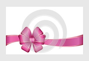 Gift Card With Pink Ribbon And A Bow
