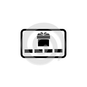 Gift Card, Present Flat Vector Icon