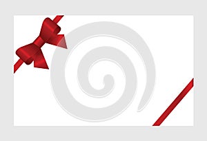 Gift Card With Red Ribbon And A Bow