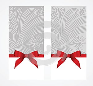 Gift Card With Red Ribbon And A Bow