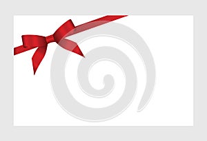 Gift Card With Red Ribbon And A Bow