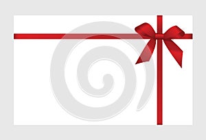 Gift Card With Red Ribbon And A Bow