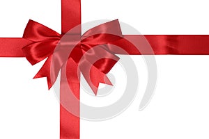 Gift card with red ribbon for gifts on Christmas or birthday