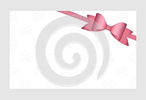 Gift Card with Shiny Pink Satin Gift Bow photo