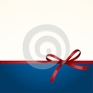 Gift Card with Shiny Red Satin Gift Bow Close up photo