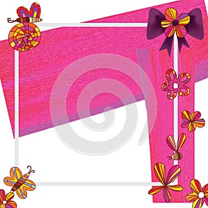 Gift card style purple pink frame