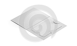 Gift card template in envelope on white background for your design. 3d rendering.