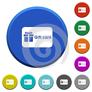 Gift card with text beveled buttons