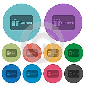 Gift card with text color darker flat icons