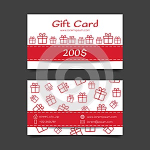 Gift card vector template