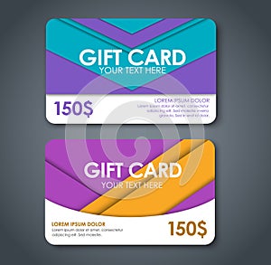 Gift cards in style of material design