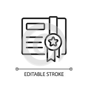 Gift certificate pixel perfect linear icon