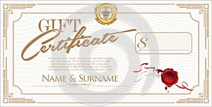 Gift certificate retro design template vector