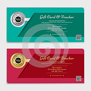 Gift certificate, voucher, gift card or cash coupon template in vector format