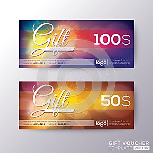 Gift certificate voucher coupon card template photo