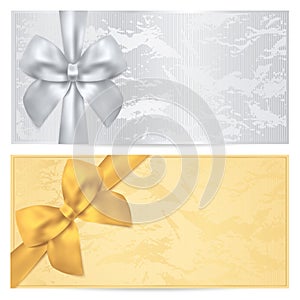 Gift certificate, Voucher, Coupon template. Bow