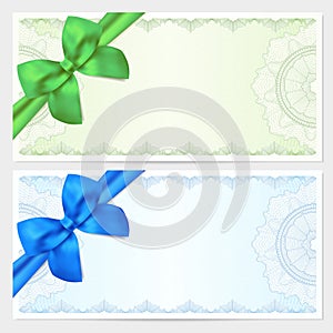 Gift certificate, Voucher, Coupon template with bow