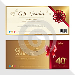 Gift certificate, voucher, gift card or cash coupon template in