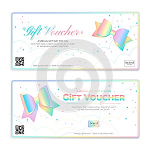 Gift certificate, voucher, gift card or cash coupon template in vector format