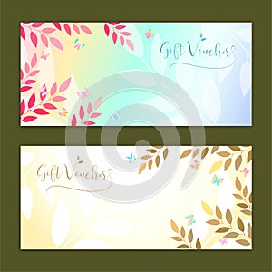 Gift certificate, voucher, gift card or cash coupon template in vector format