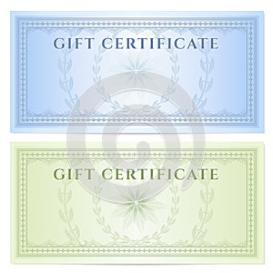 Gift certificate (Voucher) template with pattern