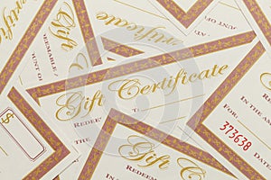 Gift Certificates Pile photo