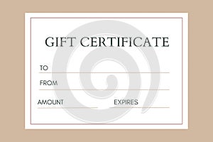 Gift certifikate