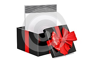 Gift concept, convection heater inside gift box. 3D rendering