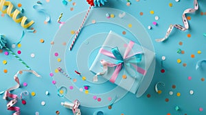 The gift and confetti.AI generated image