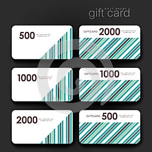 Gift coupon, discount card template with abstract background